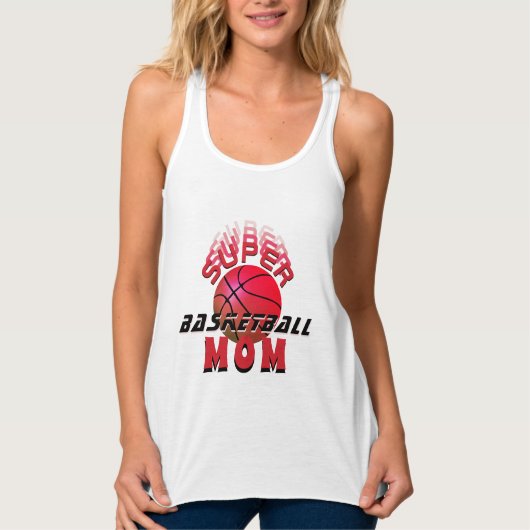 Super Basketball Ball Ma Sporty Moeder Tanktop (Voorkant)