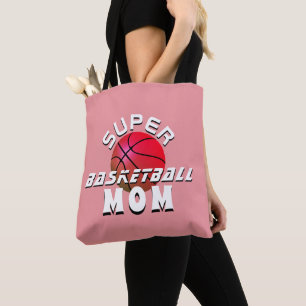 Super Basketball Ball mam Sporty Moeder Roze Tote Bag