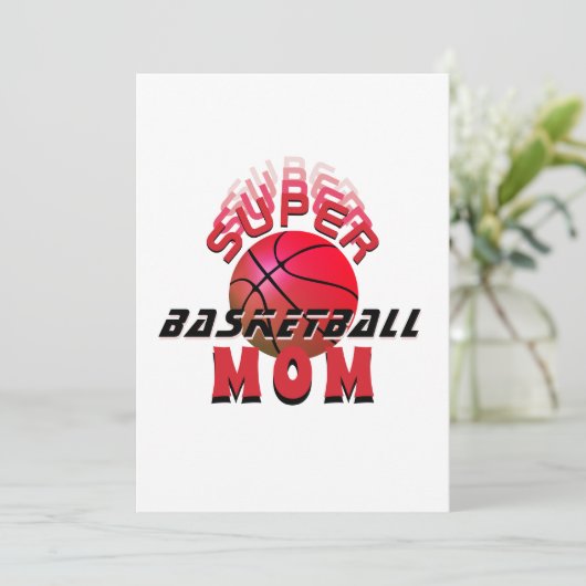 Super Basketball Mam Sporty Moederdag Aankondiging (Staand voorkant)
