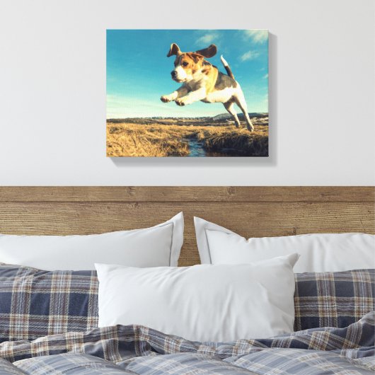 Super Beagle Dog - Premium verpakt Canvas (Insitu (Slaapkamer))