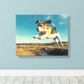 Super Beagle Dog - Premium verpakt Canvas (Insitu (Houten vloer))