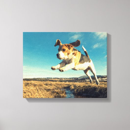 Super Beagle Dog - Premium verpakt Canvas Afdruk (Voorkant)