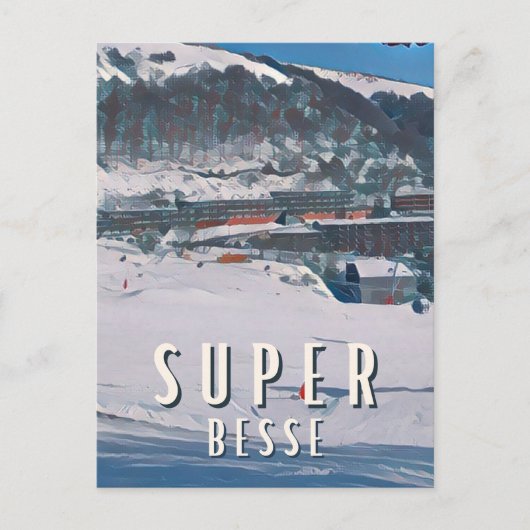 Super Besse Skigebied Briefkaart (Voorkant)