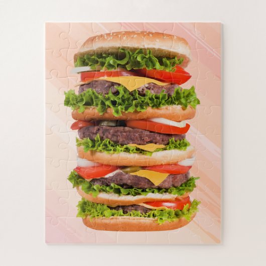 Super Big Hamburger Large Piecks Puzzle Legpuzzel (Verticaal)