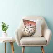 SUPER BIG Puffer Fish Coral/Oranje 20-inch Pillow Kussen (Stoel)