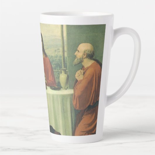  Super bij Emmaus met Jezus Christus Latte Mok (Rechts)