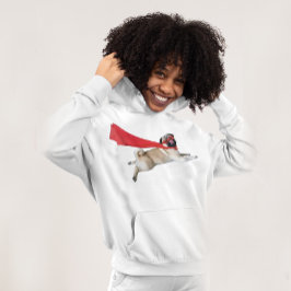 Super Biscuit Flying Pug Hond Pap Mam Hoodie