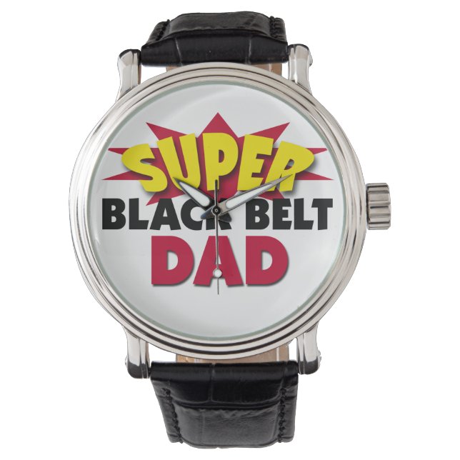 Super Black Belt Dad Horloge (Voorkant)