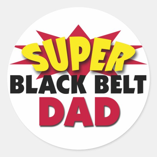 Super Black Belt Dad Ronde Sticker (Voorkant)