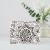 Super Black en White Mandala Pattern Briefkaart (Staand voorkant)