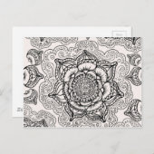 Super Black en White Mandala Pattern Briefkaart (Voorkant / Achterkant)