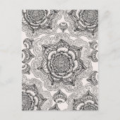 Super Black en White Mandala Pattern Briefkaart (Voorkant)