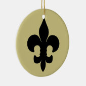 Super Black Fleur de lis Keramisch Ornament (Rechts)