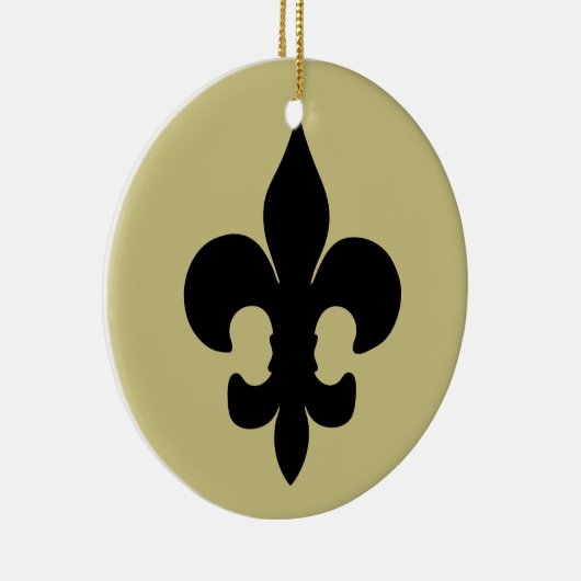 Super Black Fleur de lis Keramisch Ornament (Rechts)
