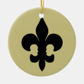 Super Black Fleur de lis Keramisch Ornament (Voorkant)