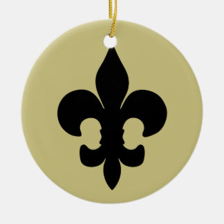 Super Black Fleur de lis Keramisch Ornament