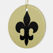 Super Black Fleur de lis Keramisch Ornament (Links)