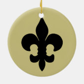 Super Black Fleur de lis Keramisch Ornament (Achterkant)