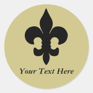 Super Black Fleur de lis Ronde Sticker