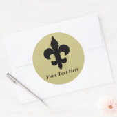 Super Black Fleur de lis Ronde Sticker (Envelop)