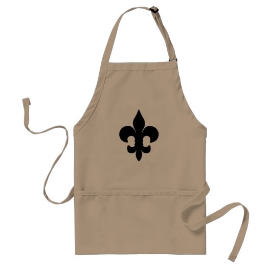 Super Black Fleur de lis Standaard Schort (Voorkant)