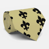 Super Black Fleur de lis Stropdas (Opgerold)