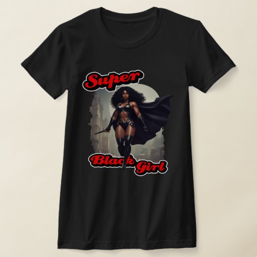 SUPER BLACK GIRL Action Hero T-shirt (Laagn)