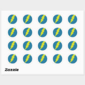 Super Blauw Thunderbolt Ronde Sticker (Vel)