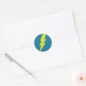 Super Blauw Thunderbolt Ronde Sticker (Envelop)