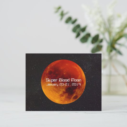 Super Blood Moon Eclipse 2019 Briefkaart (Staand voorkant)