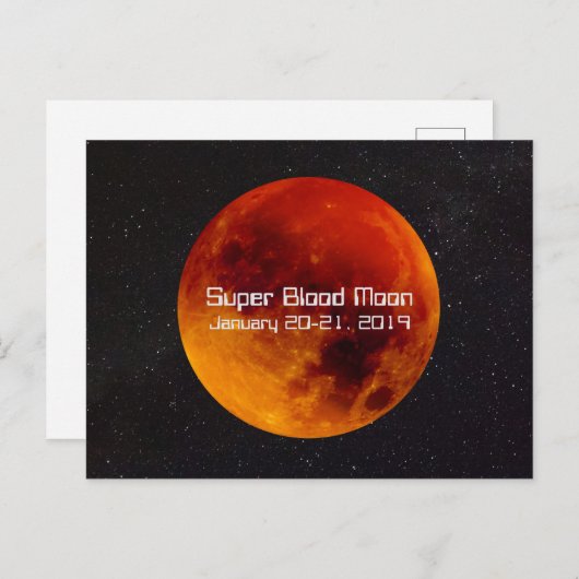 Super Blood Moon Eclipse 2019 Briefkaart (Voorkant / Achterkant)