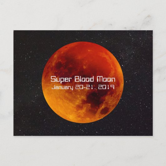 Super Blood Moon Eclipse 2019 Briefkaart (Voorkant)
