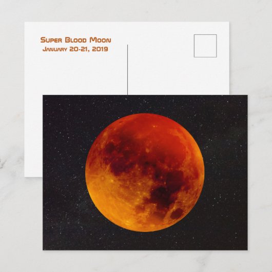 Super Blood Moon Eclipse 2019 Briefkaart (Voorkant / Achterkant)