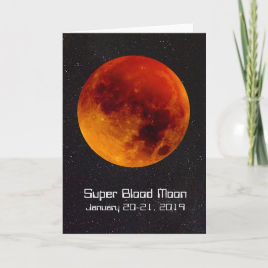 Super Blood Moon Eclipse 2019 Feestdagen Kaart (Voorkant)