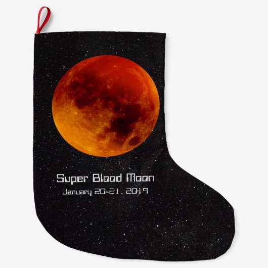 Super Blood Moon Eclipse 2019 Grote Kerstsok (Voorkant)