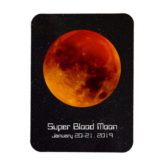 Super Blood Moon Eclipse 2019 Magneet (Verticaal)
