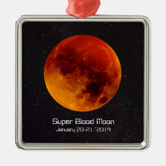 Super Blood Moon Eclipse 2019 Metalen Ornament (Voorkant)