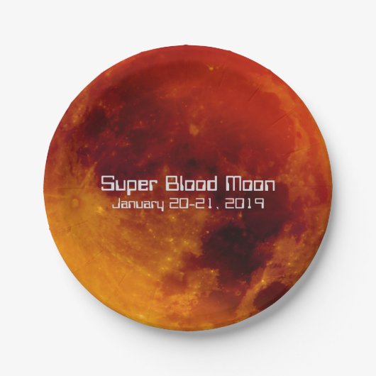 Super Blood Moon Eclipse 2019 Papieren Bordje (Voorkant)