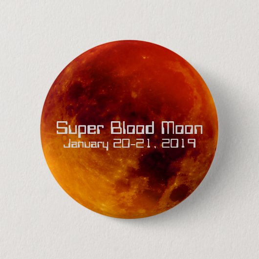 Super Blood Moon Eclipse 2019 Ronde Button 5,7 Cm (Voorkant)