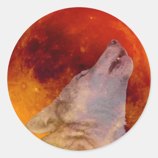 Super Blood Wolf Moon 2019 Ronde Sticker (Voorkant)