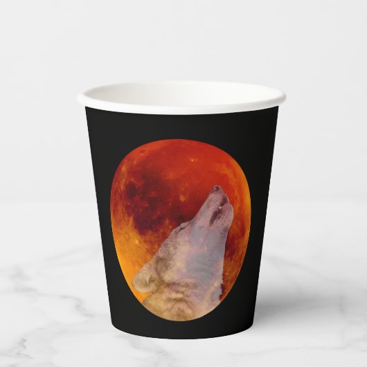 Super Blood Wolf Moon Papieren Bekers (Voorkant)