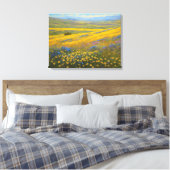 Super Blooms in Californië, Carrizo Plains Canvas Afdruk (Insitu (Slaapkamer))