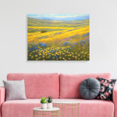 Super Blooms in Californië, Carrizo Plains Canvas Afdruk (Insitu (Woonkamer))