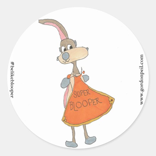 Super Blooper Classic Ronde Sticker (Voorkant)