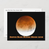 Super Blue Blood Moon 2018 Briefkaart (Voorkant / Achterkant)