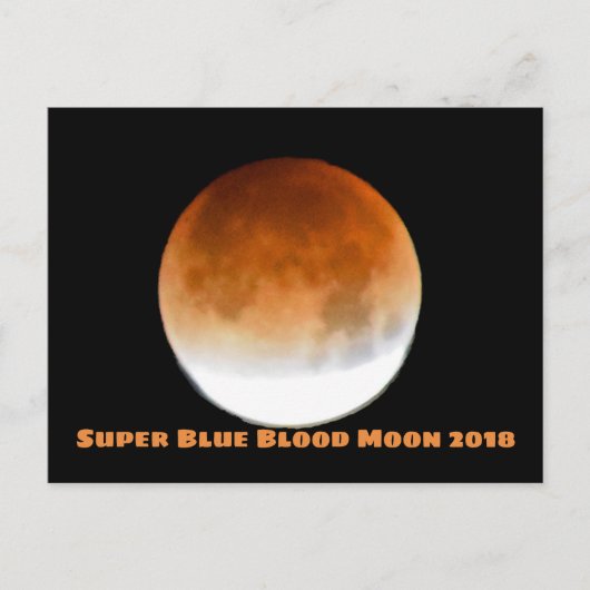 Super Blue Blood Moon 2018 Briefkaart (Voorkant)