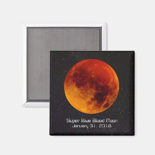 Super Blue Blood Moon 2018 Magneet (Voorkant / Achterkant)