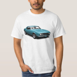 Super Blue Camaro op White T-Shirt