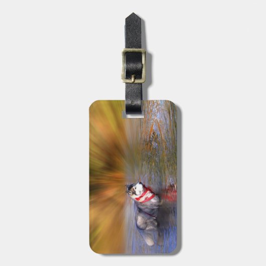 Super Boof Siberian Husky Bagagelabel (Voorkant verticaal)