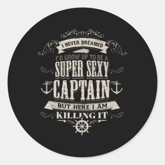 Super Bootkapitein Boating Yacht Eigenaar Ronde Sticker (Voorkant)